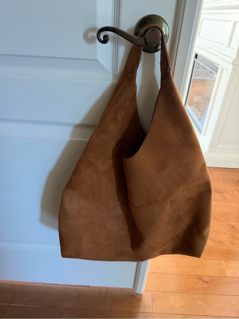 Gap Suede Hobo Tote Bag in Chestnut Brown
